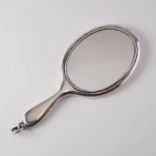 edwardian solid silver chatelaine mirror birmingham 1903 - CATEGORY: ANTIQUE SILVER - DATED EDWARDIAN