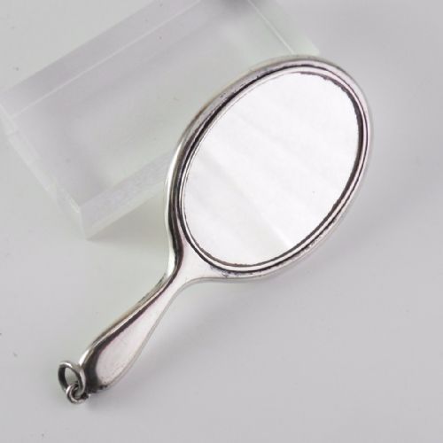 EDWARDIAN SOLID SILVER CHATELAINE MIRROR BIRMINGHAM 1903 - ADDITIONAL PHOTO 2