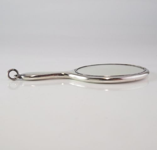 EDWARDIAN SOLID SILVER CHATELAINE MIRROR BIRMINGHAM 1903 - ADDITIONAL PHOTO 4