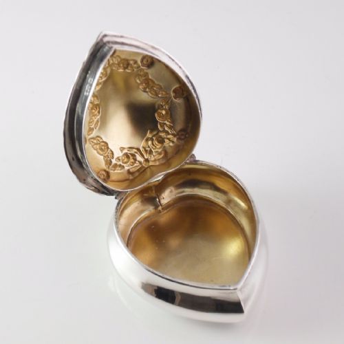 VICTORIAN SILVER HEART SHAPED BOX HENRY MATTHEWS BIRMINGHAM 1900 NJL11085 - ADDITIONAL PHOTO 6