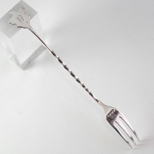 EDWARDIAN SILVER THISTLE TOP COCKTAIL FORK 1903 NJL11086 - ADDITIONAL PHOTO 1