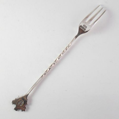 EDWARDIAN SILVER THISTLE TOP COCKTAIL FORK 1903 NJL11086 - ADDITIONAL PHOTO 5