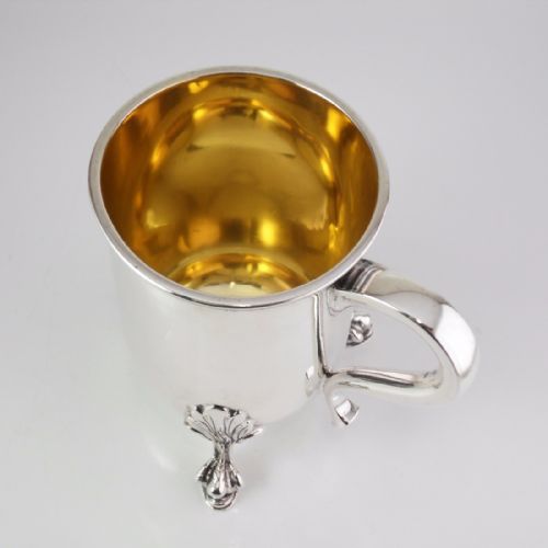 EDWARDIAN SILVER CHRISTENING MUG LONDON 1910 WM HUTTON SONS - ADDITIONAL PHOTO 5