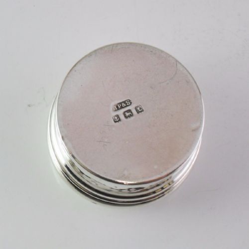 SILVER CIRCULAR BOX BIRMINGHAM 1918 BY HENRY PERKINS SONS - ADDITIONAL PHOTO 2