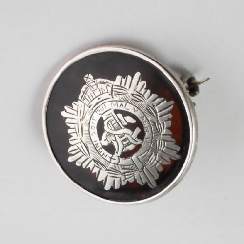 SILVER TORTOISESHELL WWI ARMY SERVICE CORPS SWEETHEART BROOCH - ADDITIONAL PHOTO 1