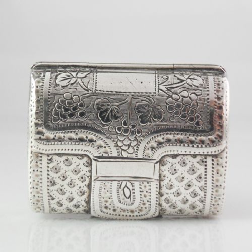 stunning georgian silver case form vinaigrette birmingham 1818 - CATEGORY: ANTIQUE SILVER - DATED GEORGIAN