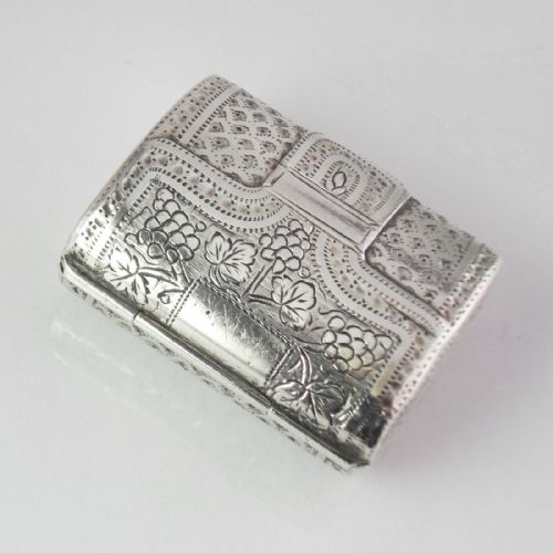 STUNNING GEORGIAN SILVER CASE FORM VINAIGRETTE BIRMINGHAM 1818 - ADDITIONAL PHOTO 2