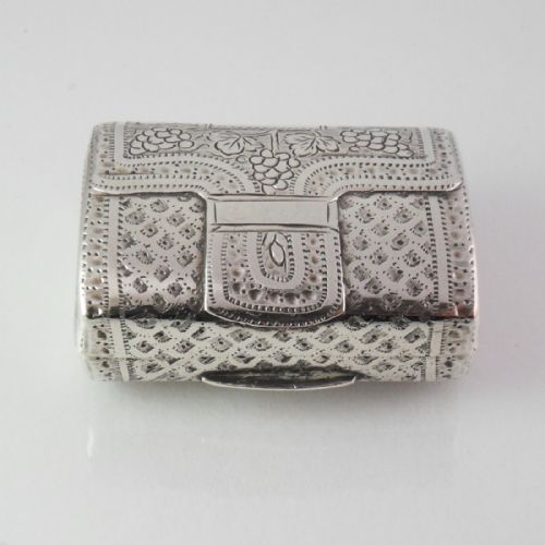 STUNNING GEORGIAN SILVER CASE FORM VINAIGRETTE BIRMINGHAM 1818 - ADDITIONAL PHOTO 3