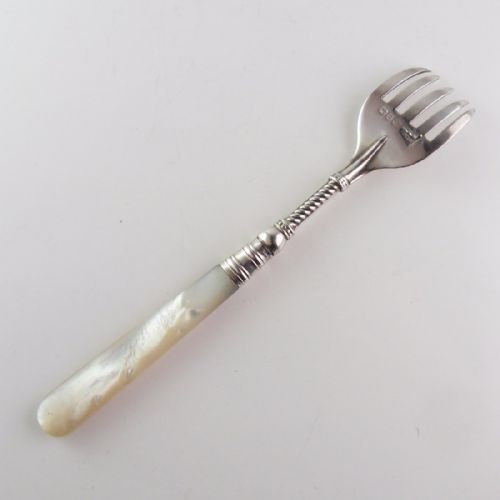 VICTORIAN SILVER MOTHER OF PEARL FORK BIRMINGHAM 1899 - ADDITIONAL PHOTO 2