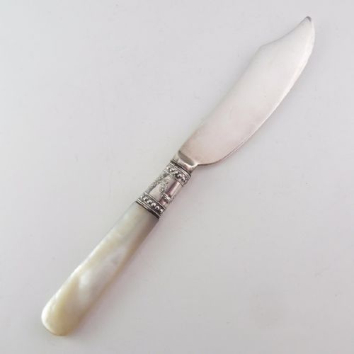 SILVER MOTHER OF PEARL BUTTER KNIFE BIRMINGHAM 1898 - ADDITIONAL PHOTO 2