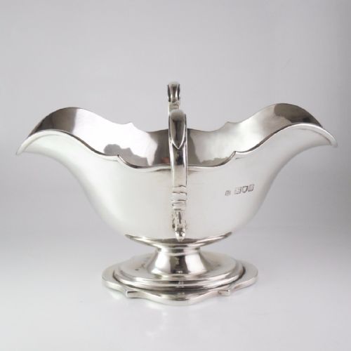 edwardian silver double lipped sauce boat london 1906 - CATEGORY: ANTIQUE SILVER - DATED EDWARDIAN