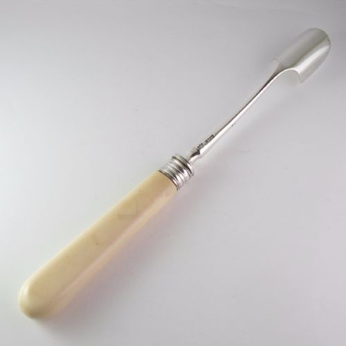 EDWARDIAN SILVER IVORY STILTON SCOOP - ADDITIONAL PHOTO 3