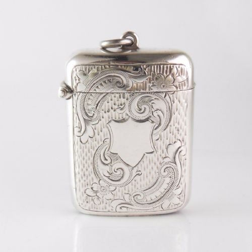 edwardian silver vesta case george unite 1901 - CATEGORY: ANTIQUE SILVER - DATED EDWARDIAN