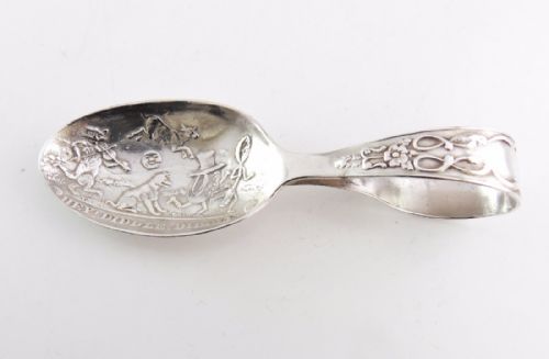 RARE SILVER 'HEY DIDDLE DIDDLE' SILVER SPOON BIRMINGHAM 1914 - ADDITIONAL PHOTO 4