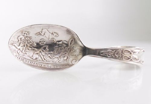 RARE SILVER 'HEY DIDDLE DIDDLE' SILVER SPOON BIRMINGHAM 1914 - ADDITIONAL PHOTO 5