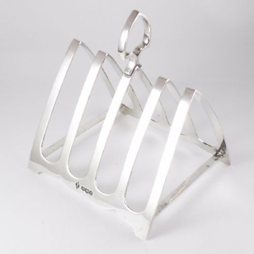 stylish silver pyramid toast rack sheffield 1934 - CATEGORY: ANTIQUE SILVER - DATED 1940