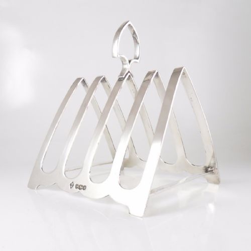 STYLISH SILVER PYRAMID TOAST RACK SHEFFIELD 1934 - ADDITIONAL PHOTO 2