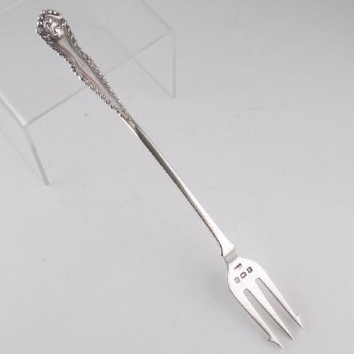 EDWARDIAN SILVER PICKLE FORK BIRMINGHAM 1906 JOSEPH GLOSTER - ADDITIONAL PHOTO 1