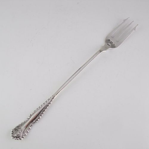 EDWARDIAN SILVER PICKLE FORK BIRMINGHAM 1906 JOSEPH GLOSTER - ADDITIONAL PHOTO 2