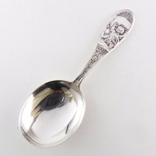 glasgow silver 'little miss muffet' spoon - CATEGORY: ANTIQUE SILVER - DATED 1930