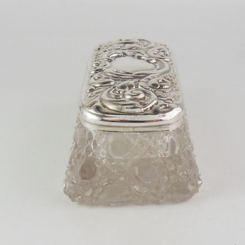 EDWARDIAN SILVER CUT GLASS POT BIRMINGHAM 1906 - ADDITIONAL PHOTO 2