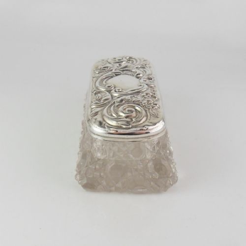 EDWARDIAN SILVER CUT GLASS POT BIRMINGHAM 1906 - ADDITIONAL PHOTO 3