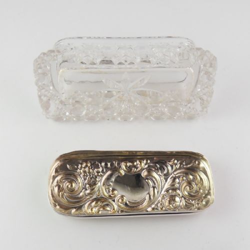 EDWARDIAN SILVER CUT GLASS POT BIRMINGHAM 1906 - ADDITIONAL PHOTO 5