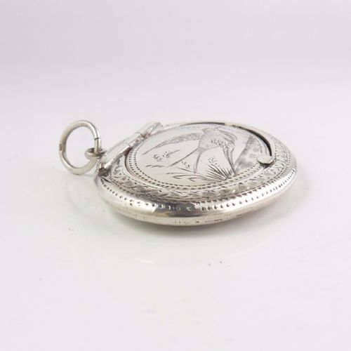 SILVER OVAL COMPACT PENDANT BIRMINGHAM 1919 ADIE LOVEKIN - ADDITIONAL PHOTO 5