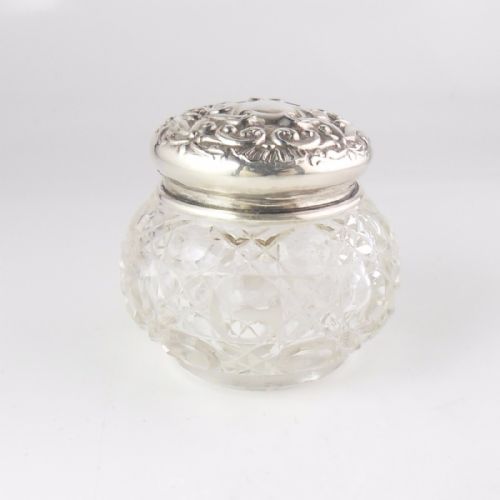 EDWARDIAN SILVER CUT GLASS JAR BIRMINGHAM 1908 - ADDITIONAL PHOTO 1