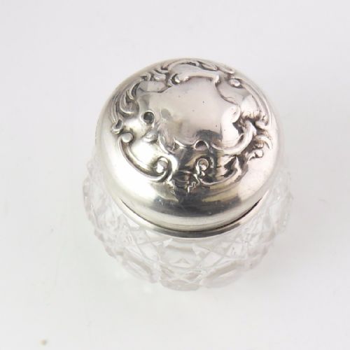 edwardian silver cut glass jar birmingham 1906 - CATEGORY: ANTIQUE SILVER - DATED EDWARDIAN