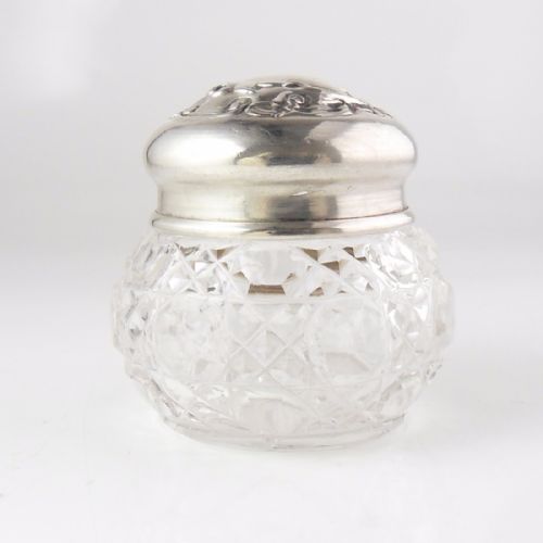 EDWARDIAN SILVER CUT GLASS JAR BIRMINGHAM 1906 - ADDITIONAL PHOTO 1