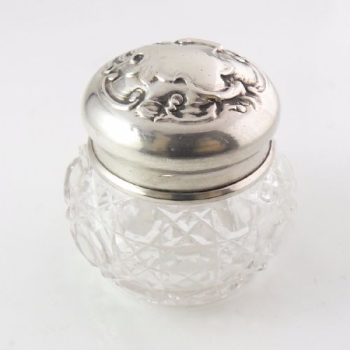 EDWARDIAN SILVER CUT GLASS JAR BIRMINGHAM 1906 - ADDITIONAL PHOTO 2