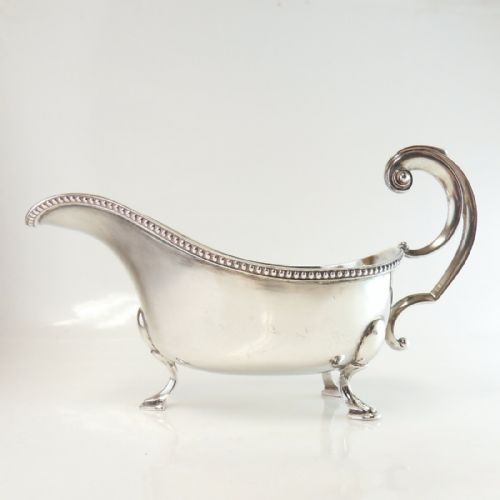 RARE SILVER SAUCE BOAT STAND SHEFFIELD 1940 - ADDITIONAL PHOTO 4