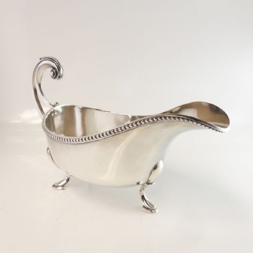 RARE SILVER SAUCE BOAT STAND SHEFFIELD 1940 - ADDITIONAL PHOTO 5