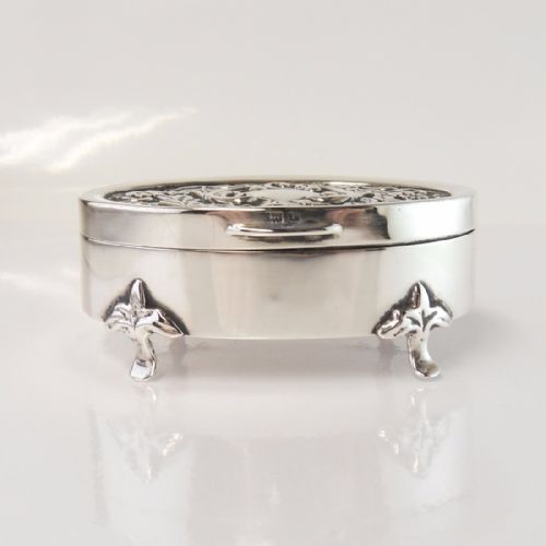 SILVER TRINKET BOX BIRMINGHAM 1905 HENRY MATTHEWS - ADDITIONAL PHOTO 1
