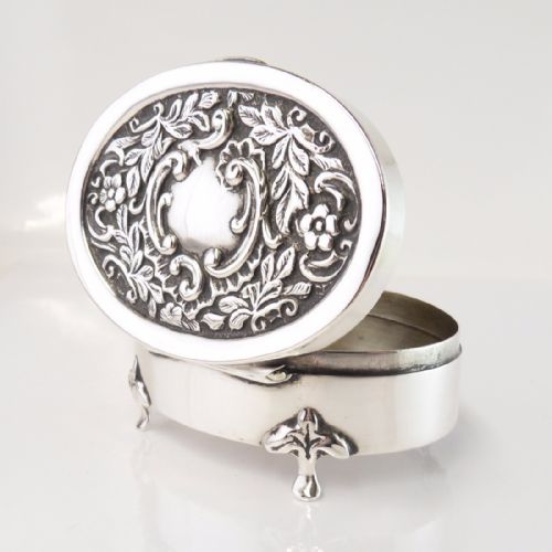 SILVER TRINKET BOX BIRMINGHAM 1905 HENRY MATTHEWS - ADDITIONAL PHOTO 5