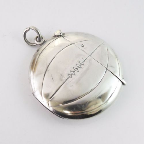 rare silver football vesta birmingham 1905 h williamson - CATEGORY: ANTIQUE SILVER - DATED 1910