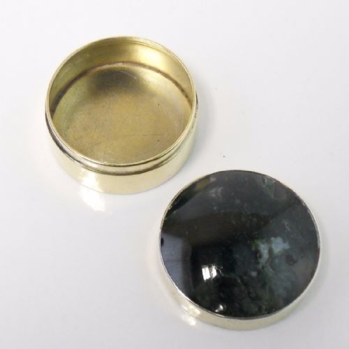 SILVER GILT MOSS AGATE PILL BOX BY LEVI SALAMAN - ADDITIONAL PHOTO 4