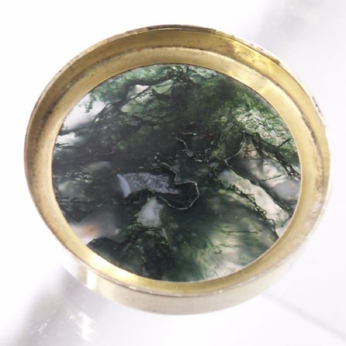 SILVER GILT MOSS AGATE PILL BOX BY LEVI SALAMAN - ADDITIONAL PHOTO 7