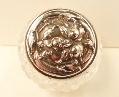 EDWARDIAN SILVER CUT GLASS JAR BIRMINGHAM 1909 - ADDITIONAL PHOTO 1