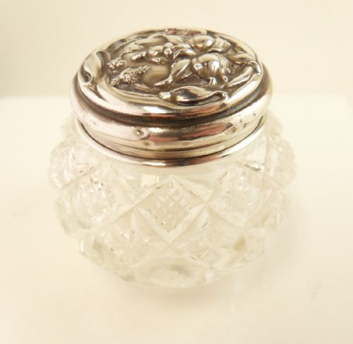 EDWARDIAN SILVER CUT GLASS JAR BIRMINGHAM 1909 - ADDITIONAL PHOTO 4