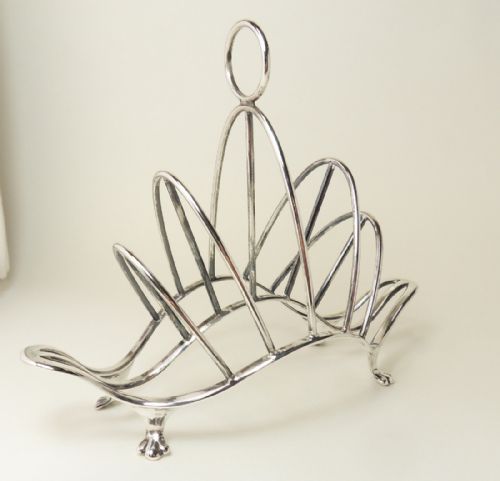 unusual silver toast rack sheffield 1909 wl sn - CATEGORY: ANTIQUE SILVER - DATED EDWARDIAN