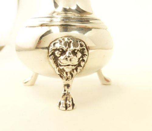 VICTORIAN SILVER 'LION HEAD FEET' PEPPER LONDON 1875 - ADDITIONAL PHOTO 5