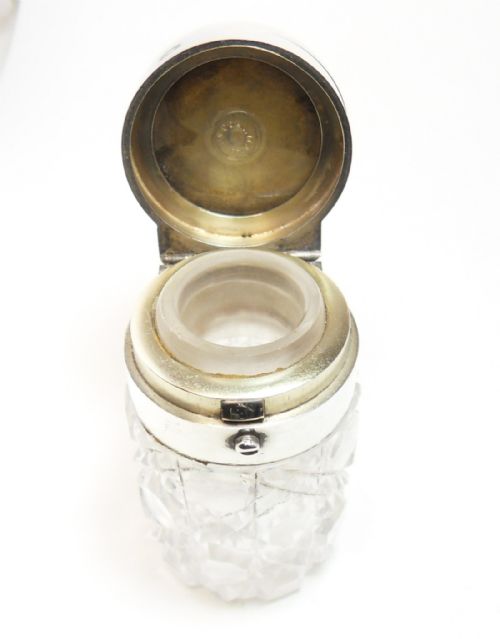 SILVER CUT GLASS PERFUME BOTTLE LONDON 1882 - ADDITIONAL PHOTO 6