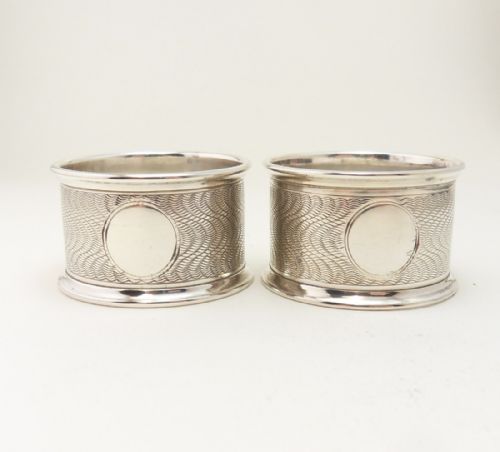 PAIR CASED SILVER NAPKIN RINGS BIRMINGHAM 1921 - ADDITIONAL PHOTO 2