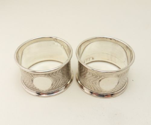 PAIR CASED SILVER NAPKIN RINGS BIRMINGHAM 1921 - ADDITIONAL PHOTO 3