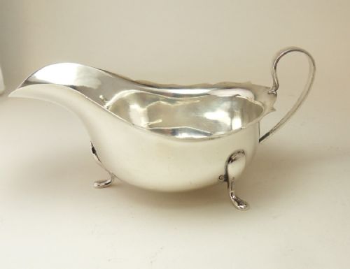 silver sauce boat birmingham 1935 barker bros - CATEGORY: ANTIQUE SILVER - DATED 1940