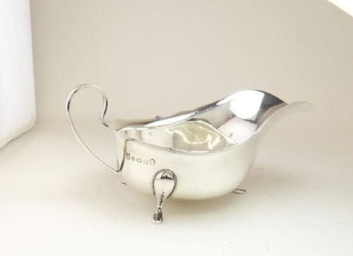 SILVER SAUCE BOAT BIRMINGHAM 1935 BARKER BROS - ADDITIONAL PHOTO 1