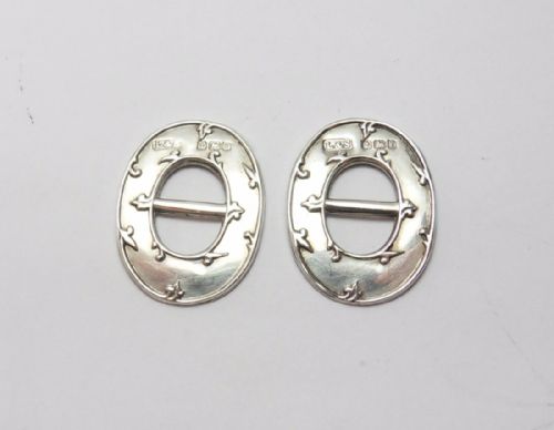 rare pair of art nouveau silver buckles birmingham 1905 - CATEGORY: ANTIQUE SILVER - DATED EDWARDIAN