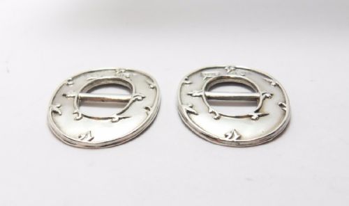 RARE PAIR OF ART NOUVEAU SILVER BUCKLES BIRMINGHAM 1905 - ADDITIONAL PHOTO 1